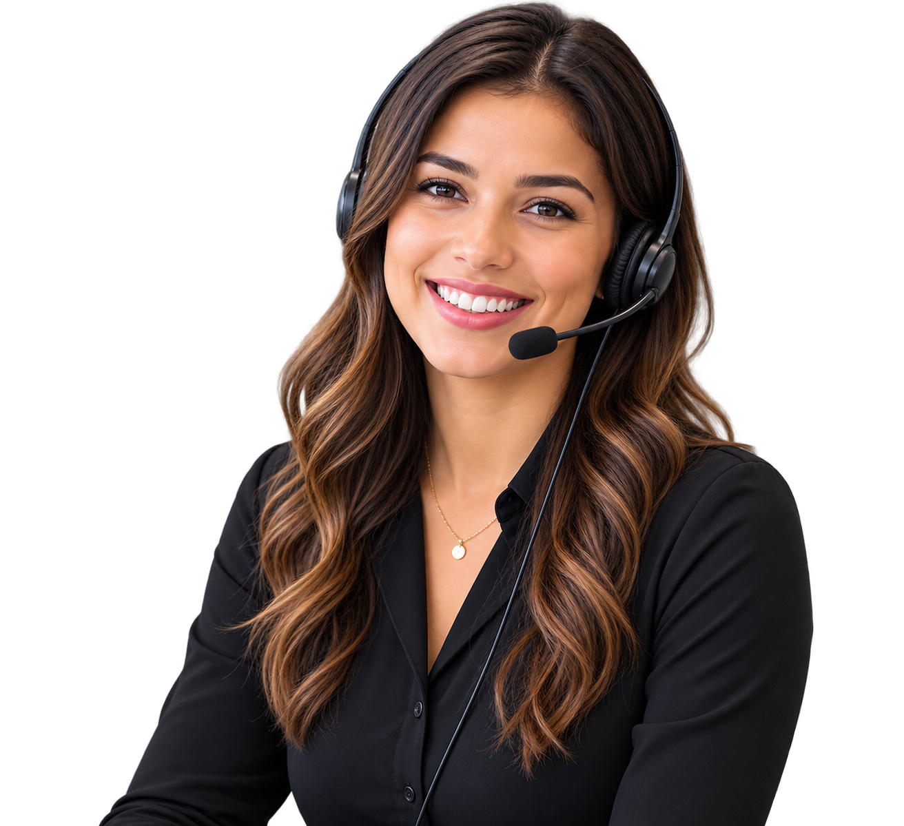 Customer service team member wearing a headset